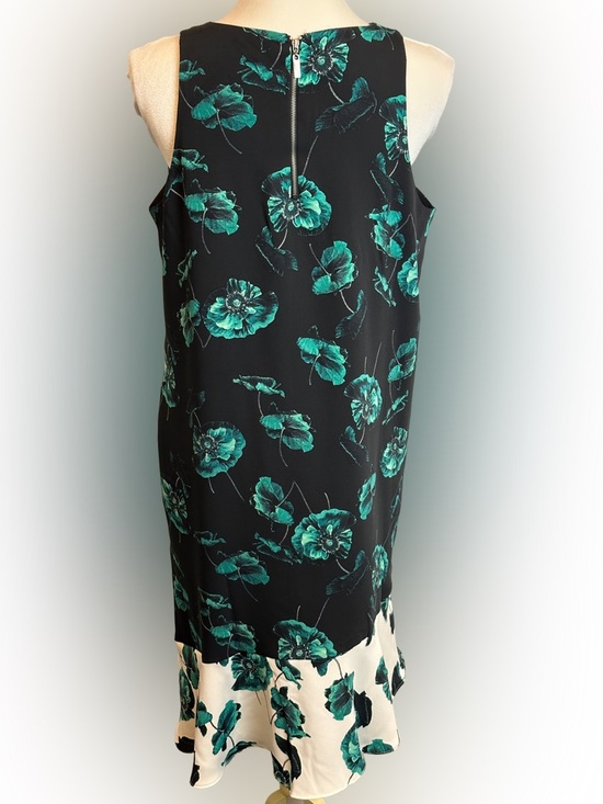 Alfani Black & Blue- Green Floral Midi Hi Low Dress 12 Alfani Black & Blue- Green Floral Midi Hi Low Dress 12